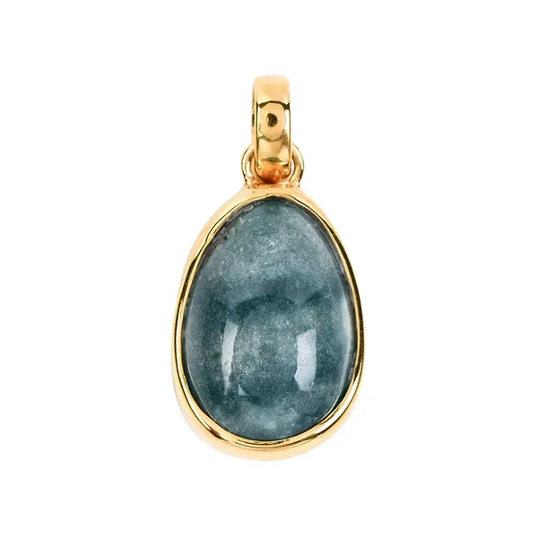 Pendant ocelot jasper, egg (20mm), 3.3cm, gold-plated | Marco Schreier