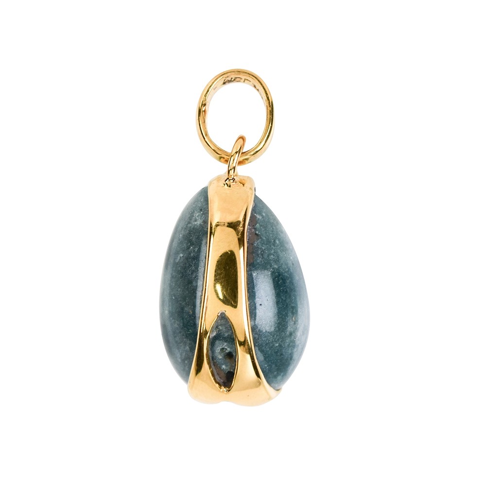 Pendant ocelot jasper (20mm), gold-plated, 3.3cm | Marco Schreier