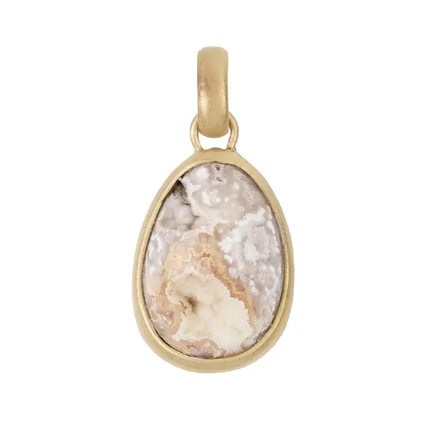 Agate pendant with crystal chambers (20 x 1.5mm), gold-plated, 3.3cm | Marco Schreier