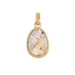 242009220157 Pendentif Agate avec chambres de cristal (20 x 1,5mm), dor&#xE9;, 3,3cm | Marco Schreier