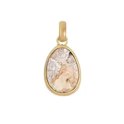 242009220157 Pendentif Agate avec chambres de cristal (20 x 1,5mm), doré, 3,3cm | Marco Schreier