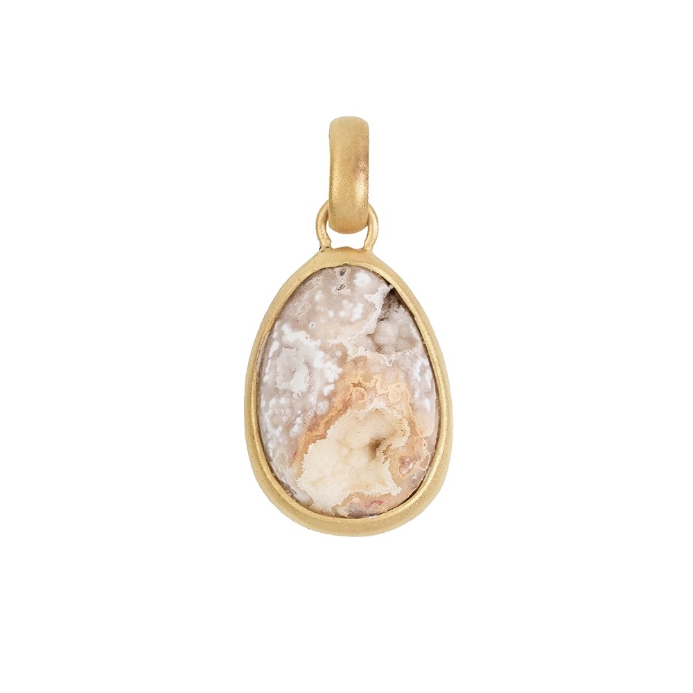 Agate pendant with crystal chambers (20 x 1.5mm), gold-plated, 3.3cm | Marco Schreier