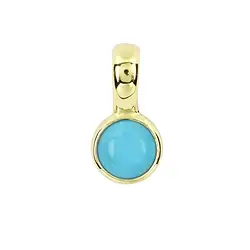 242009220167 Anhänger Türkis, rund (6mm), 1,4cm, vergoldet | Edelsteine, Heilsteine & Schmuck