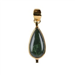 242009220210 Nephrite jade pendant, drop, 3.7 cm, gold-plated | Marco Schreier