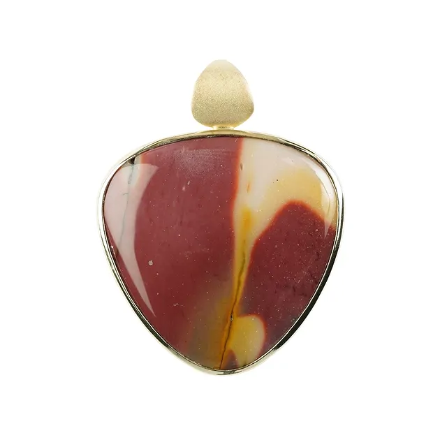 Ciondolo in mookaite, trilione (30 x 30 mm), 4,0 cm, placcato oro | Marco Schreier