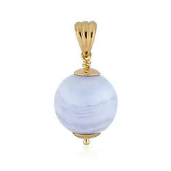 242009230023 Anhänger Chalcedon Kugel (20mm), 3,2cm, vergoldet | Marco Schreier