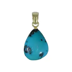 242009230075 Tumbled Stone Pendant Turquoise (20 x 16mm), 3.3cm, gold-plated | Marco Schreier
