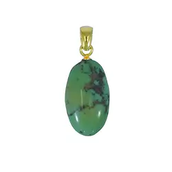 242009230077 Pendant Turquoise green Tumbled Stone (23 x 12mm), 3.5cm, gold-plated | Marco Schreier