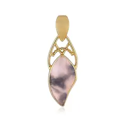242009230086 Pendant Chalcedony (purple), fancy freeform (20 x 10mm), 3.6cm, gold-plated | Marco Schreier