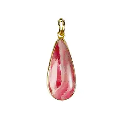 242009230096 Anhänger Rhodochrosit Tropfen (27 x 15mm), 4,2cm, vergoldet | Marco Schreier
