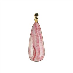 242009230097 Rhodochrosite drop pendant (31 x 19mm), 4.2cm, gold-plated | Marco Schreier