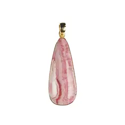 242009230097 Rhodochrosite drop pendant (31 x 19mm), 4.2cm, gold-plated | Marco Schreier