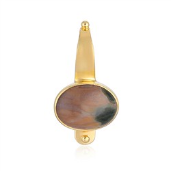 242009230203 Anhänger Ozeanjaspis, Oval (16 x 12mm),  2,3cm, vergoldet | Marco Schreier