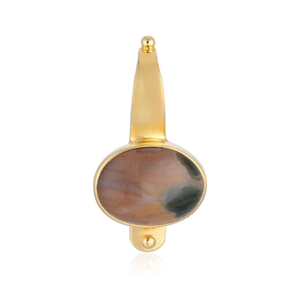 Anhänger Ozeanjaspis, Oval (16 x 12mm),  2,3cm, vergoldet | Marco Schreier