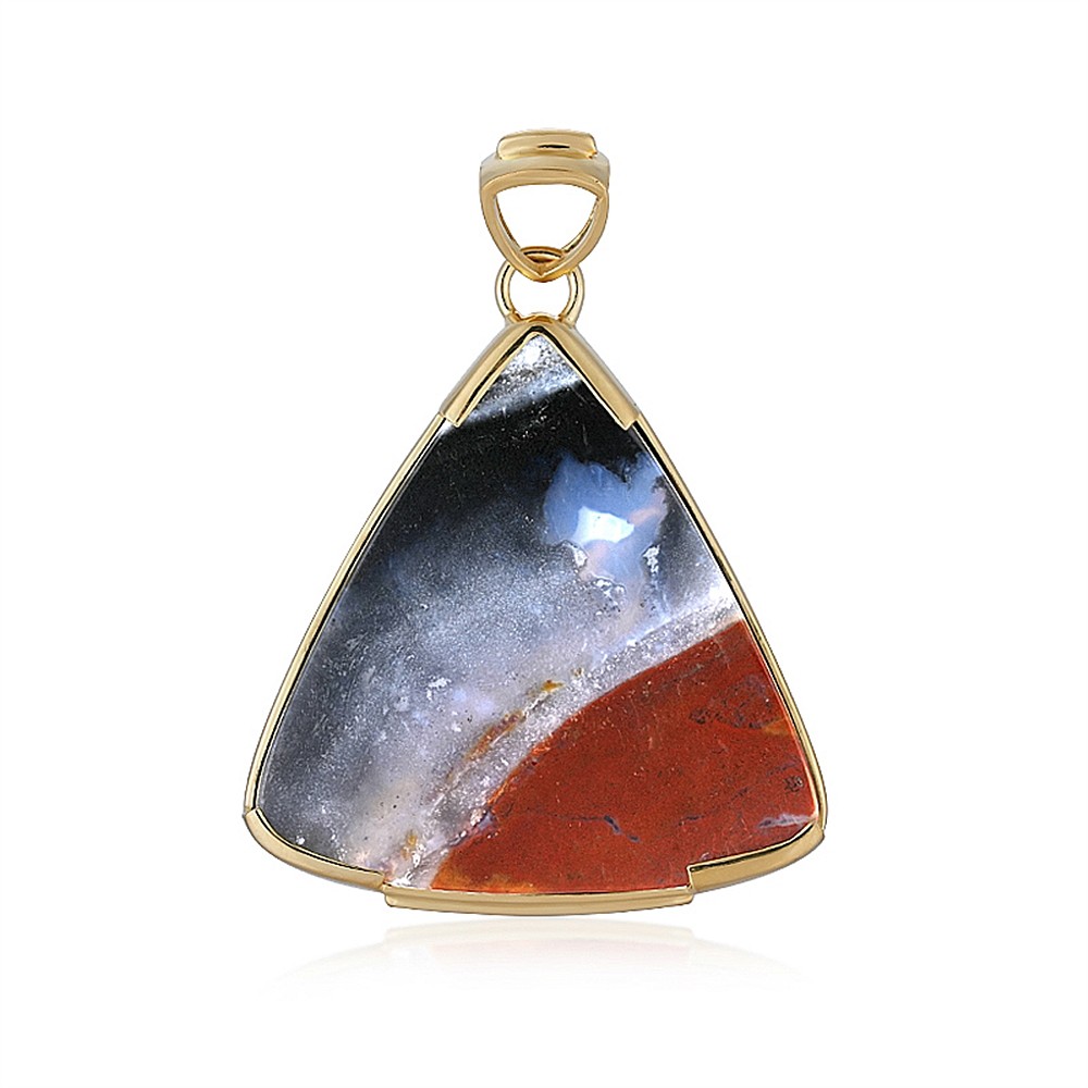 Ciondolo in calcedonio (multicolore) Trillion (35 x 35 mm) 4,6 cm, placcato oro | Marco Schreier