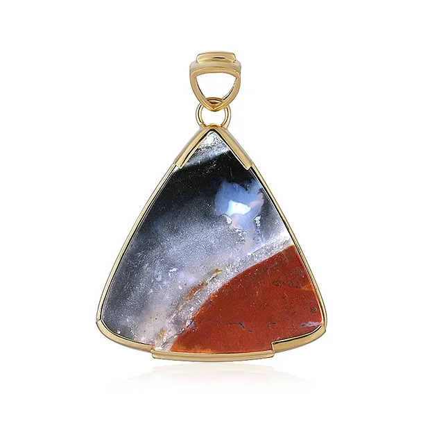 Anhänger Chalcedon (multicolour) Trillion (35 x 35mm) 4,6cm, vergoldet | Marco Schreier