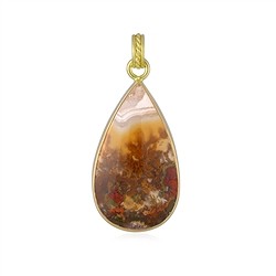 242009240009 Pendentif Agate mousse (jaune), goutte (40 x 20mm), 5,0cm, doré | Marco Schreier