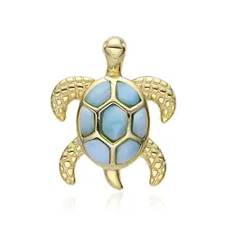 242009240040 Pendentif Larimar, Tortue (tortue d'eau), 1,5cm, doré | Marco Schreier