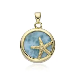 242009240050 Anhänger Larimar, Seestern, 2,6cm, vergoldet | Edelsteine, Heilsteine & Schmuck
