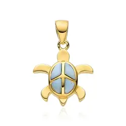 242009240055 Pendentif Larimar, tortue, 1,6cm, doré | Marco Schreier