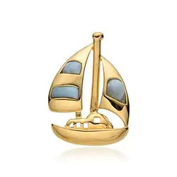 242009240056 Colgante de Larimar, velero, 2,8 cm, chapado en oro | Marco Schreier