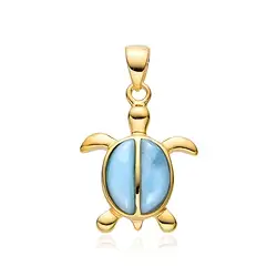 242009240059 Colgante de Larimar, tortuga, 2,5 cm, chapado en oro | Marco Schreier