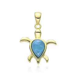 242009240061 Pendentif Larimar, tortue, 2,2cm, doré | Marco Schreier
