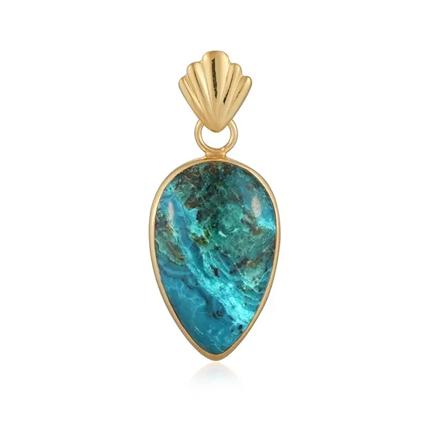 Anhänger Atacama-Opal Tropfen (22 x 14mm), 3,3cm, vergoldet | Marco Schreier