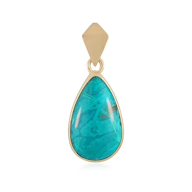 Atacama Opal drop pendant (23 x 15mm), 3.2cm, gold-plated | Marco Schreier