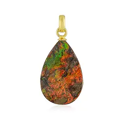 242009240106 Ammolite freeform pendant, 2.0 - 3.0 cm, gold-plated | Marco Schreier