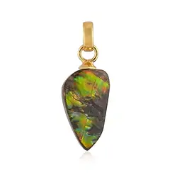 242009240107 Ammolite pendant, freeform, 1.8 - 2.5 cm, gold-plated | Marco Schreier