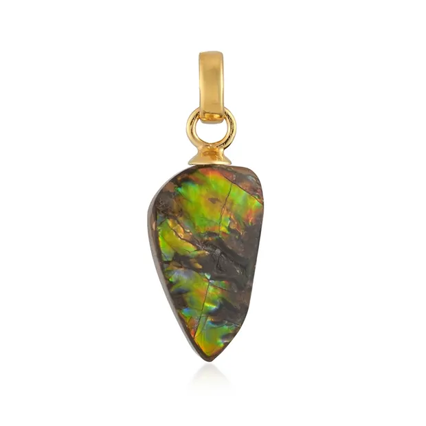 Ammolite pendant, freeform, 1.8 - 2.5 cm, gold-plated | Marco Schreier