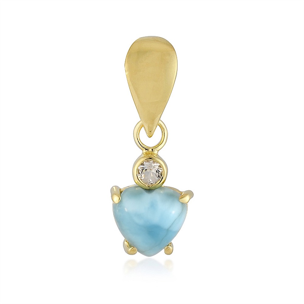 Colgante corazón de Larimar (8mm), topacio, 2,5cm | Marco Schreier