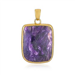 242009240143 Colgante de Charoita, forma libre (28 x 20 mm), 4,0 m, chapado en oro | Marco Schreier