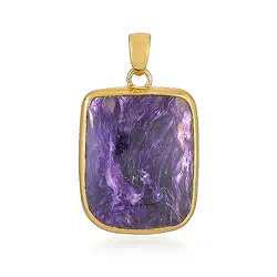 242009240143 Charoite pendant, freeform (28 x 20mm), 4.0m, gold-plated | Marco Schreier