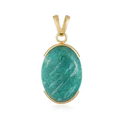 242009240149 Pendant Amazonite, oval (2 x 18mm), 3.7cm, gold-plated | Marco Schreier