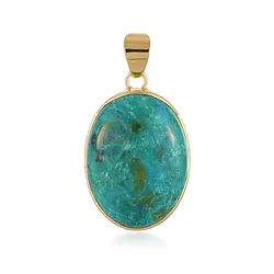 242009240153 Pendentif Chrysocolle (stab.), Ovale (29 x 22mm), 4,3cm, doré | Marco Schreier