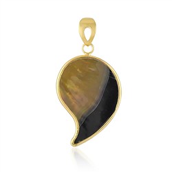 242009250005 Colgante Madre Perla (Nácar), gota Yin Yang (35 x 25 mm), 4,6 cm, chapado en oro | Marco Schreier