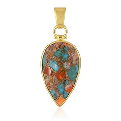 242009250067 Pendant mohave stone (rec.), drop (30 x 18mm), 4.0cm, gold-plated | Marco Schreier