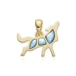 242009250105 Pendentif Larimar, loup, 1,8cm, doré | Marco Schreier