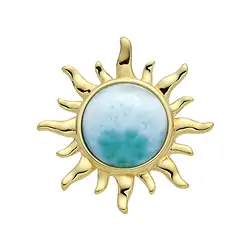 242009250114 Pendentif Larimar, rond (13mm), soleil, 2,7cm, doré | Marco Schreier