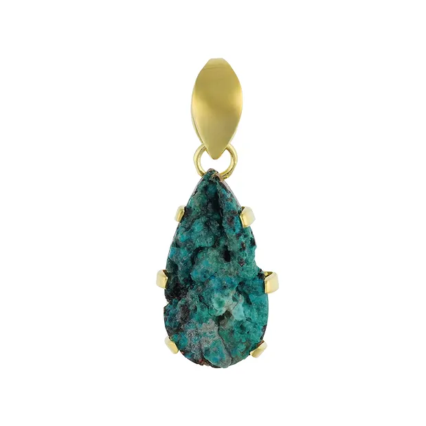 Anhänger Gem Silica, Tropfen (20 x 14mm), 3,1cm, vergoldet | Marco Schreier