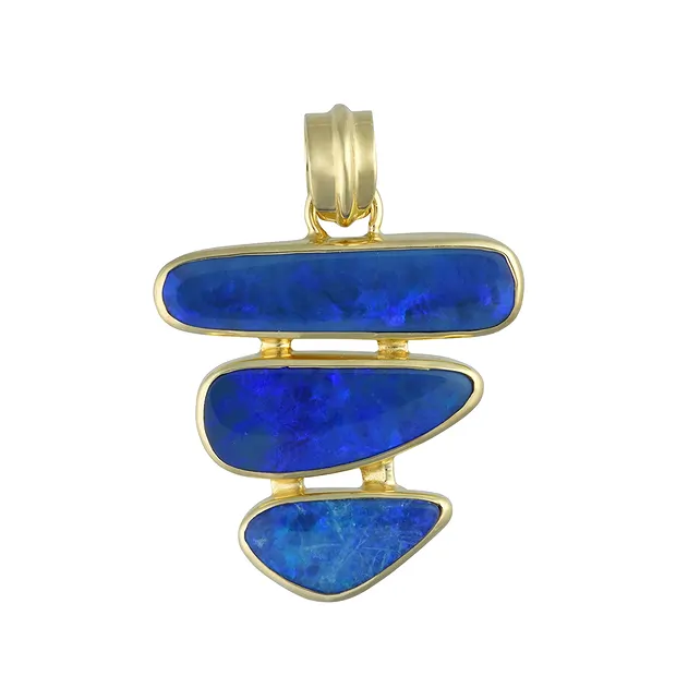 Opal pendant (doublet), 3.6 cm, gold-plated | wholesaler gems & healing stones