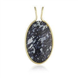 242009250169 Anhänger Palmholz schwarz/weiß, Oval (30 x 18mm), 3,9cm, vergoldet | Marco Schreier