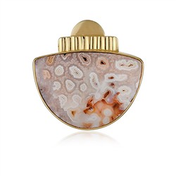 242009250173 Anhänger versteinerte Koralle (Druzy), Fancy (25 x 35mm), 3,2cm, vergoldet | Marco Schreier