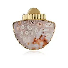 Petrified Coral (Druzy) pendant, Fancy, 3.2 cm, gold-plated | Marco Schreier