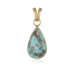 242009250176 Turquoise (stab.) drop pendant (22 x 13mm), 3.5cm, gold-plated | Marco Schreier
