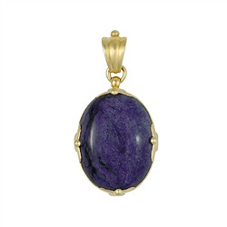 242009250216 Anhänger Sugilith, Oval, 4,5cm, vergoldet | GH Edelsteine, Heilsteine & Schmuck