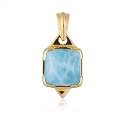 242009250260 Colgante de Larimar, cojín (12mm), 2,5cm, chapado en oro | Marco Schreier