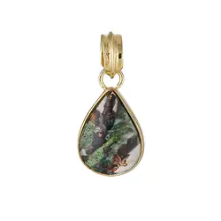 242009260044 Anhänger Venus-Chalcedon, Tropfen (15 × 11 mm), 2,6cm, vergoldet | Marco Schreier